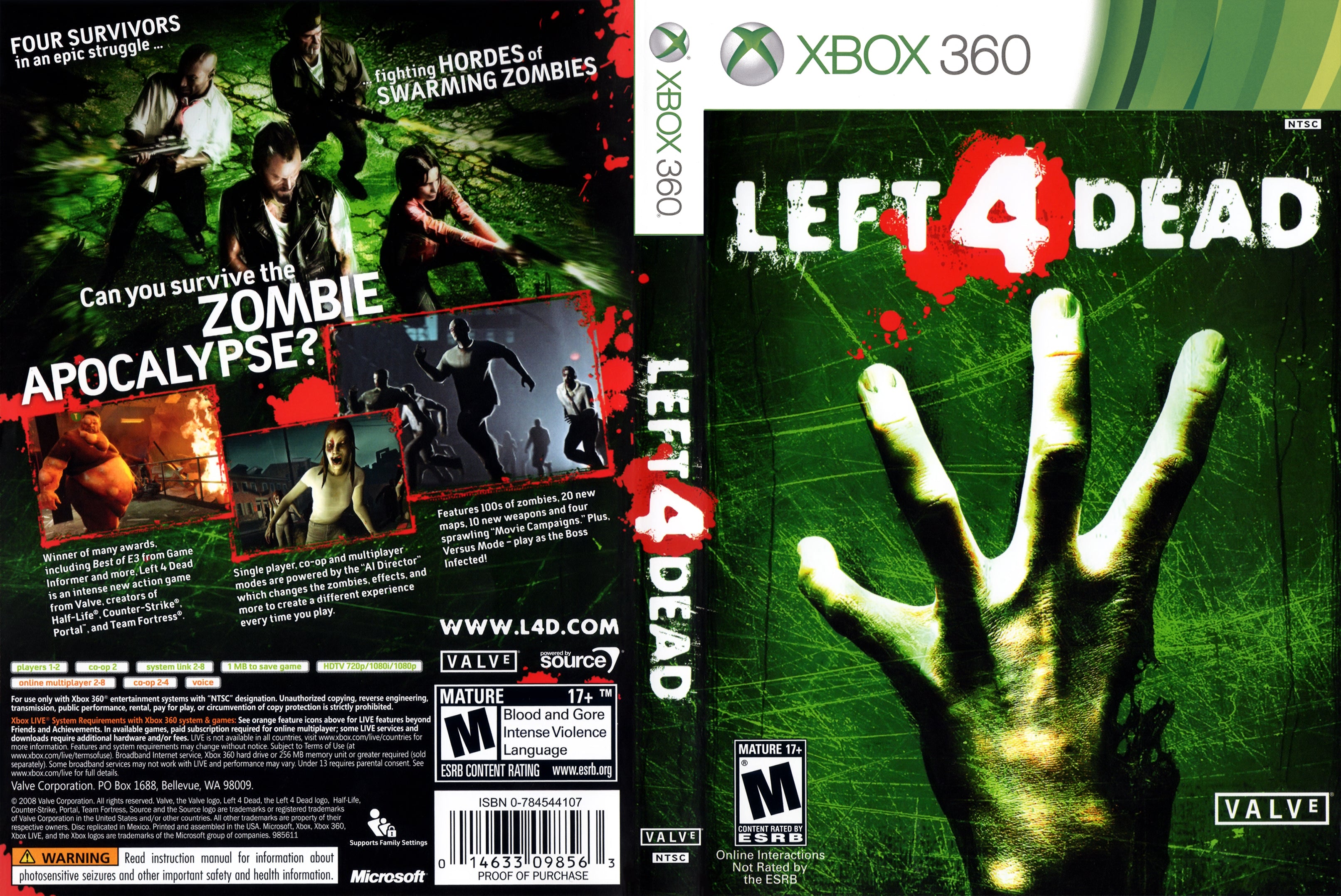 Jogo Left 4 Dead - Xbox 360 - Brasil Games - Console PS5 - Jogos