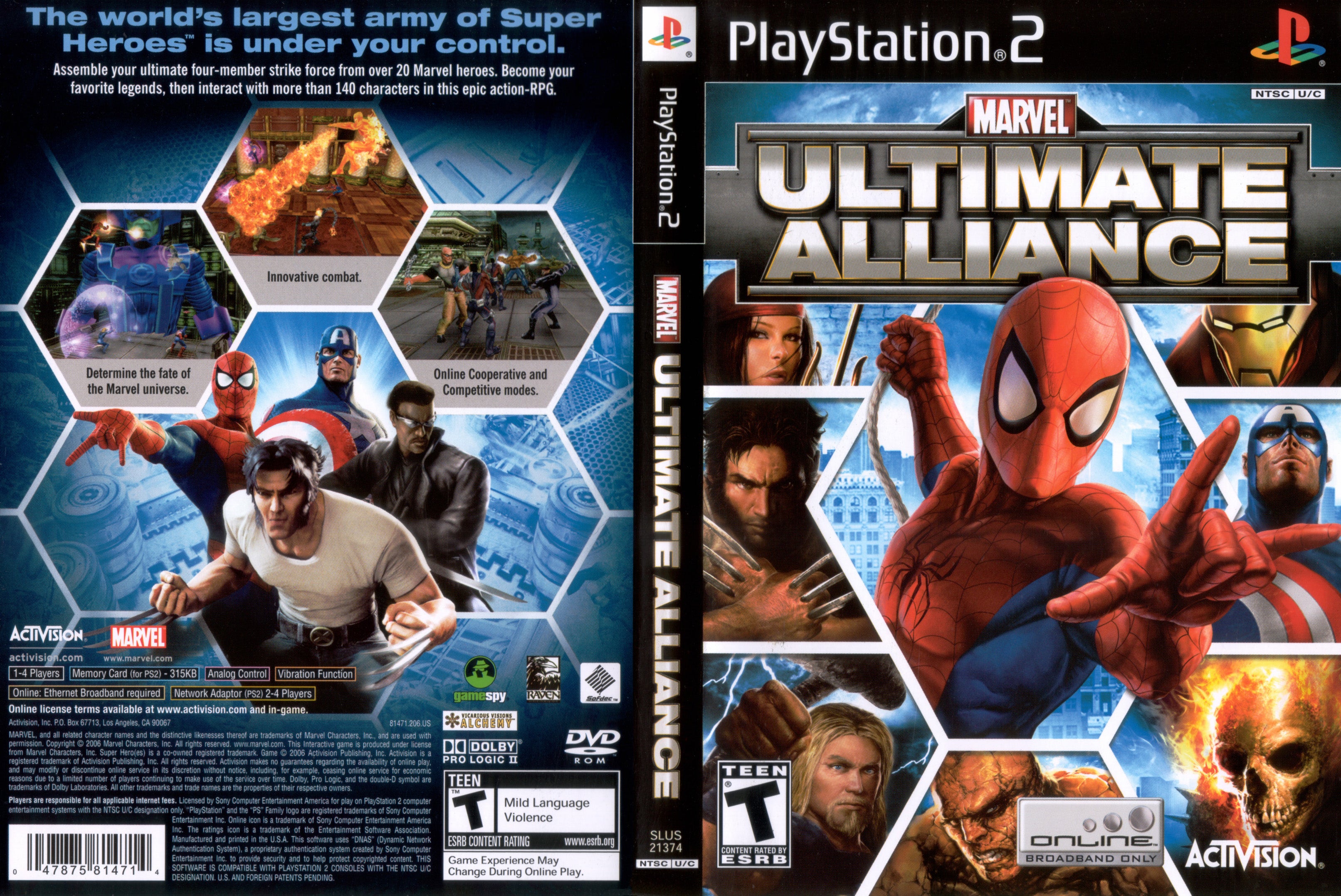 Carátula oficial de Marvel: Ultimate Alliance 2 - PS2 Carátula oficial de Marvel: Ultimate Alliance 2 - PS2