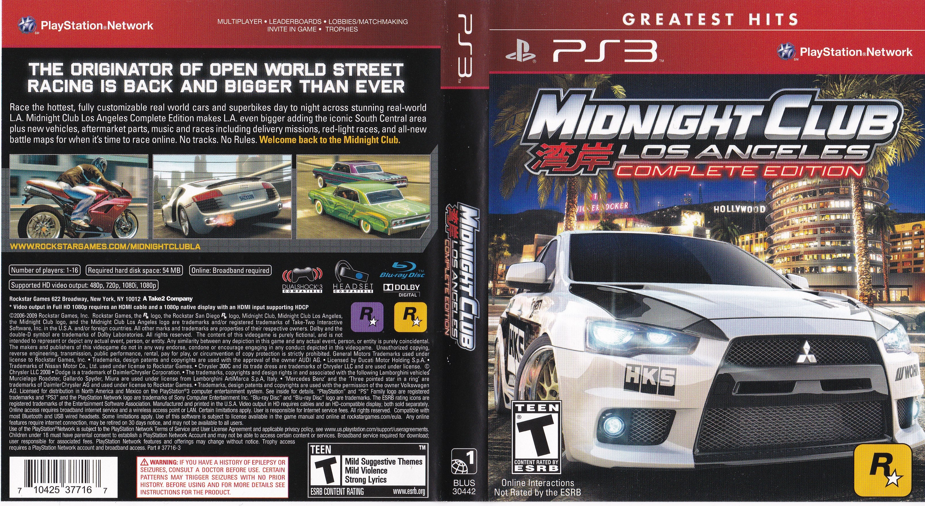 Midnight Club Los Angeles Complete Edition PS3