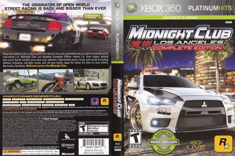 Midnight Club Los Angeles Complete Edition para Xbox 360 - Seminovo