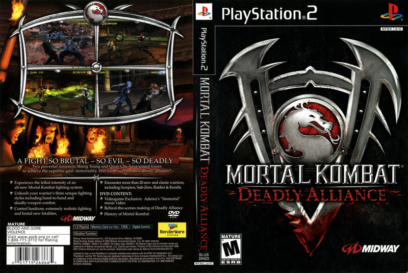 Mortal Kombat Deadly Alliance authentic For Playstation 2