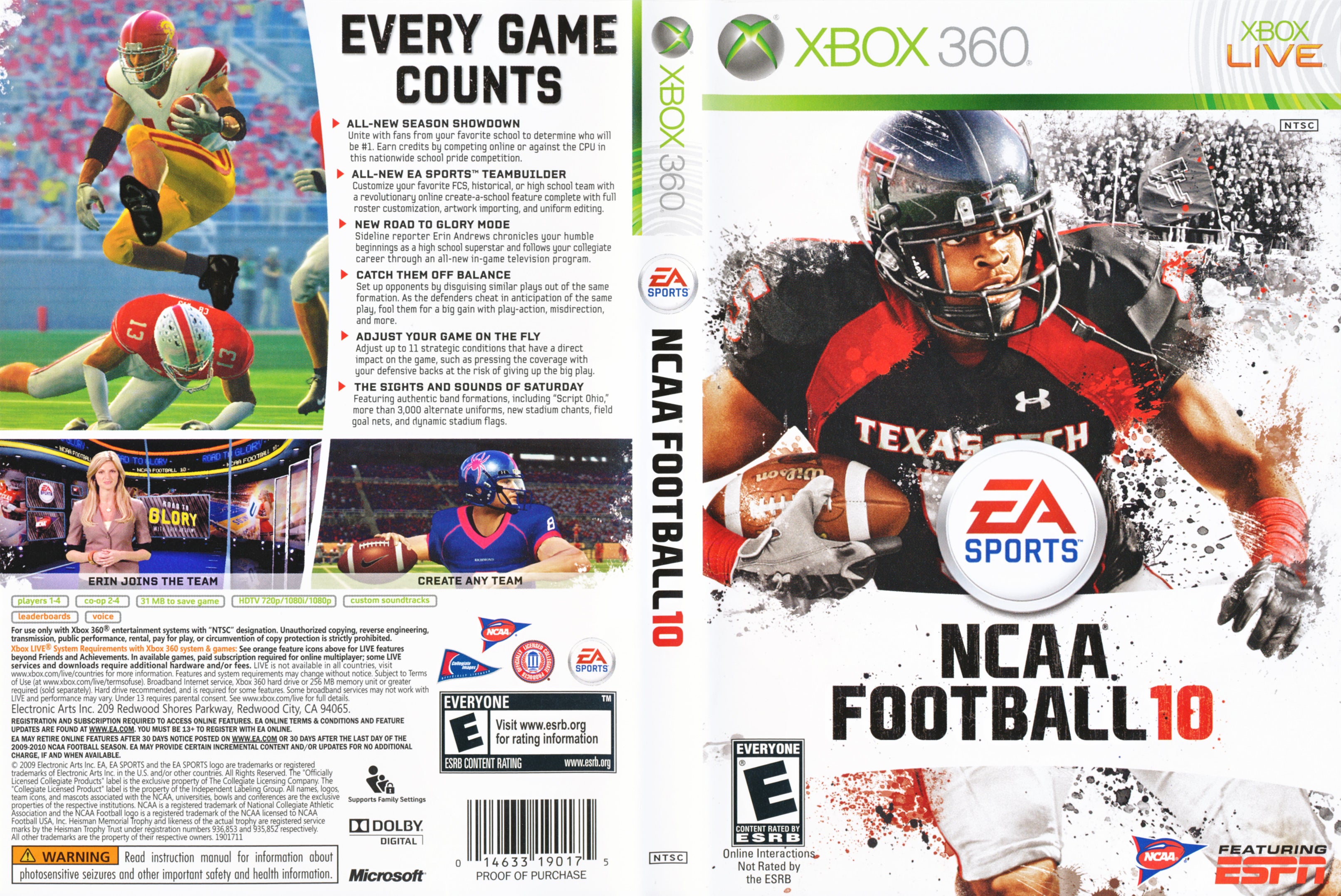 NCAA Football 10 Xbox 360 - Main Image