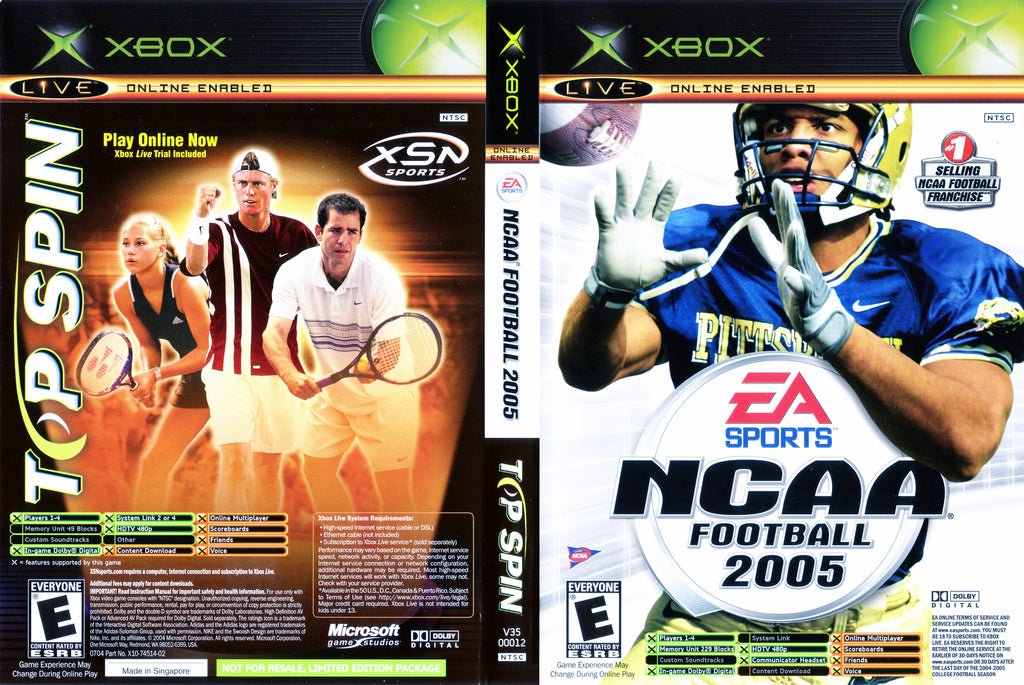 NCAA Football 2005 Top Spin C Xbox