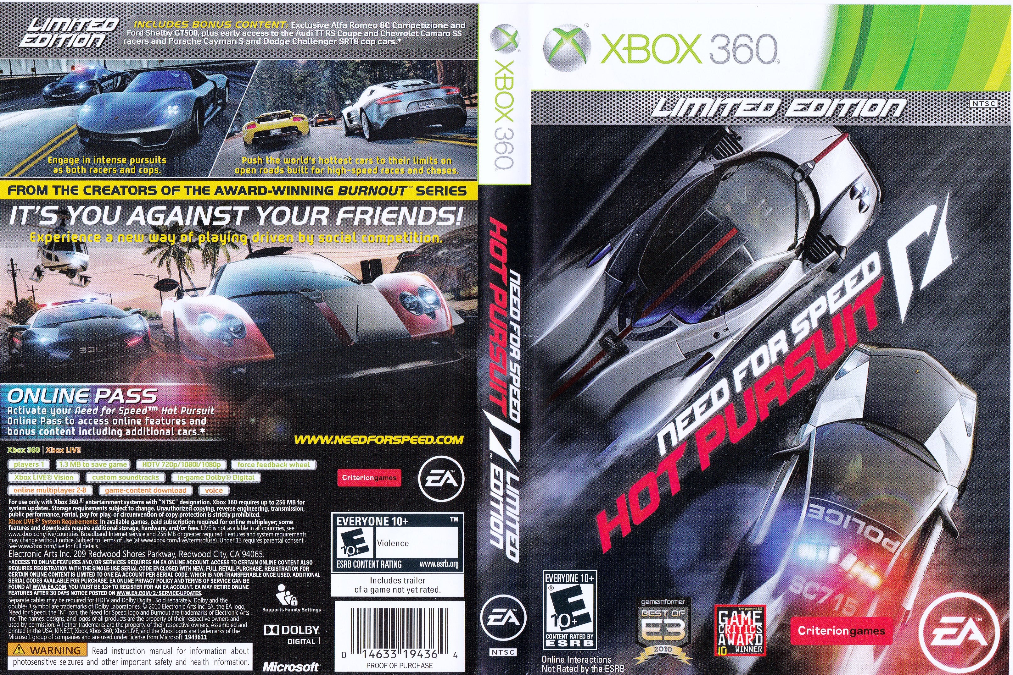 Need for Speed Hot Pursuit - Official Gameplay - XBOX 360 - PlayStation 3 -  WII e PC® 