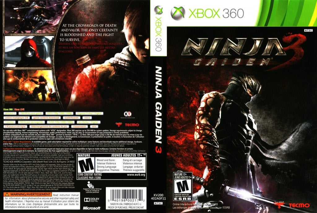 Jogo Ninja Gaiden 3 - Xbox 360