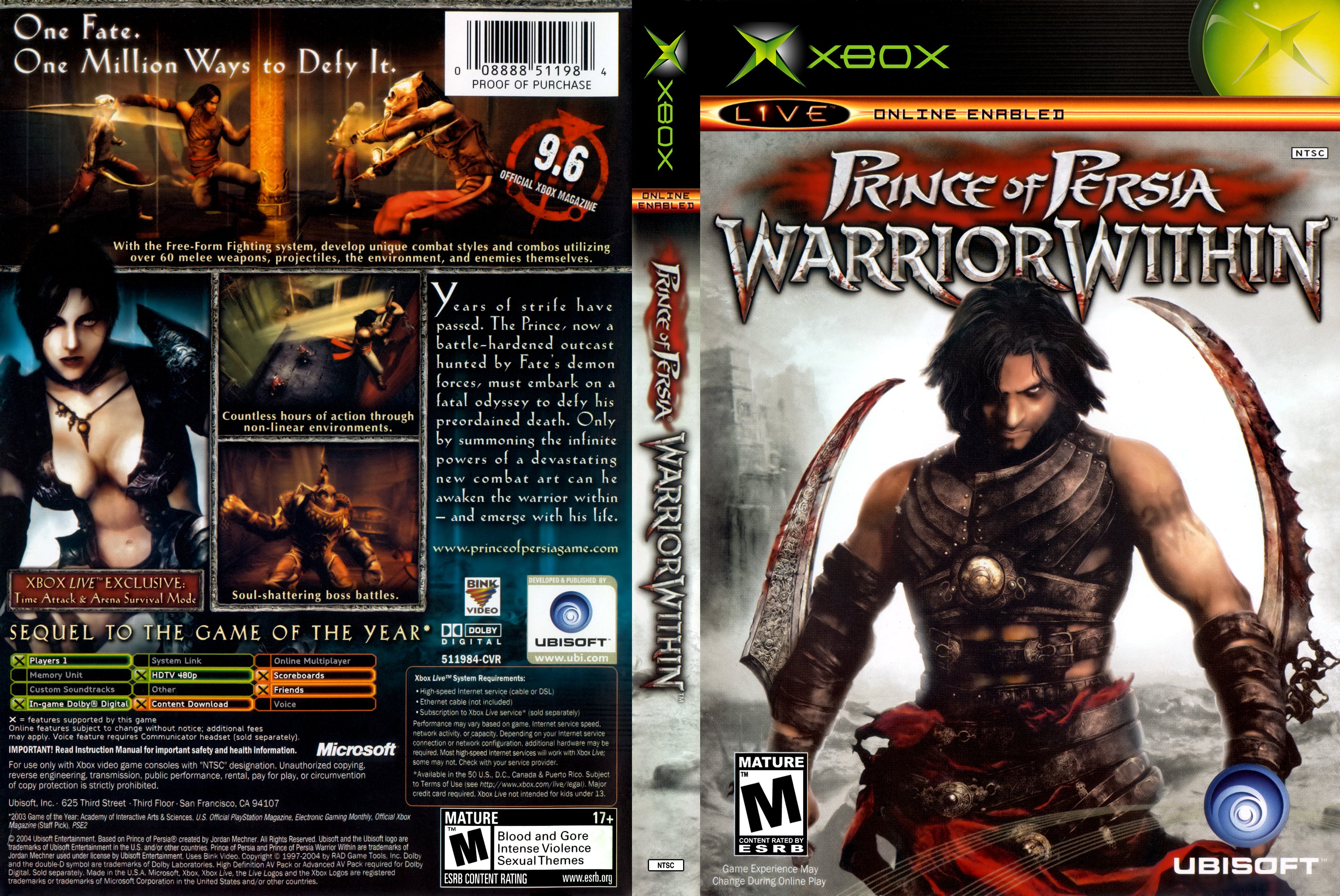 Xbox Prince of Persia: Warrior Within Games
