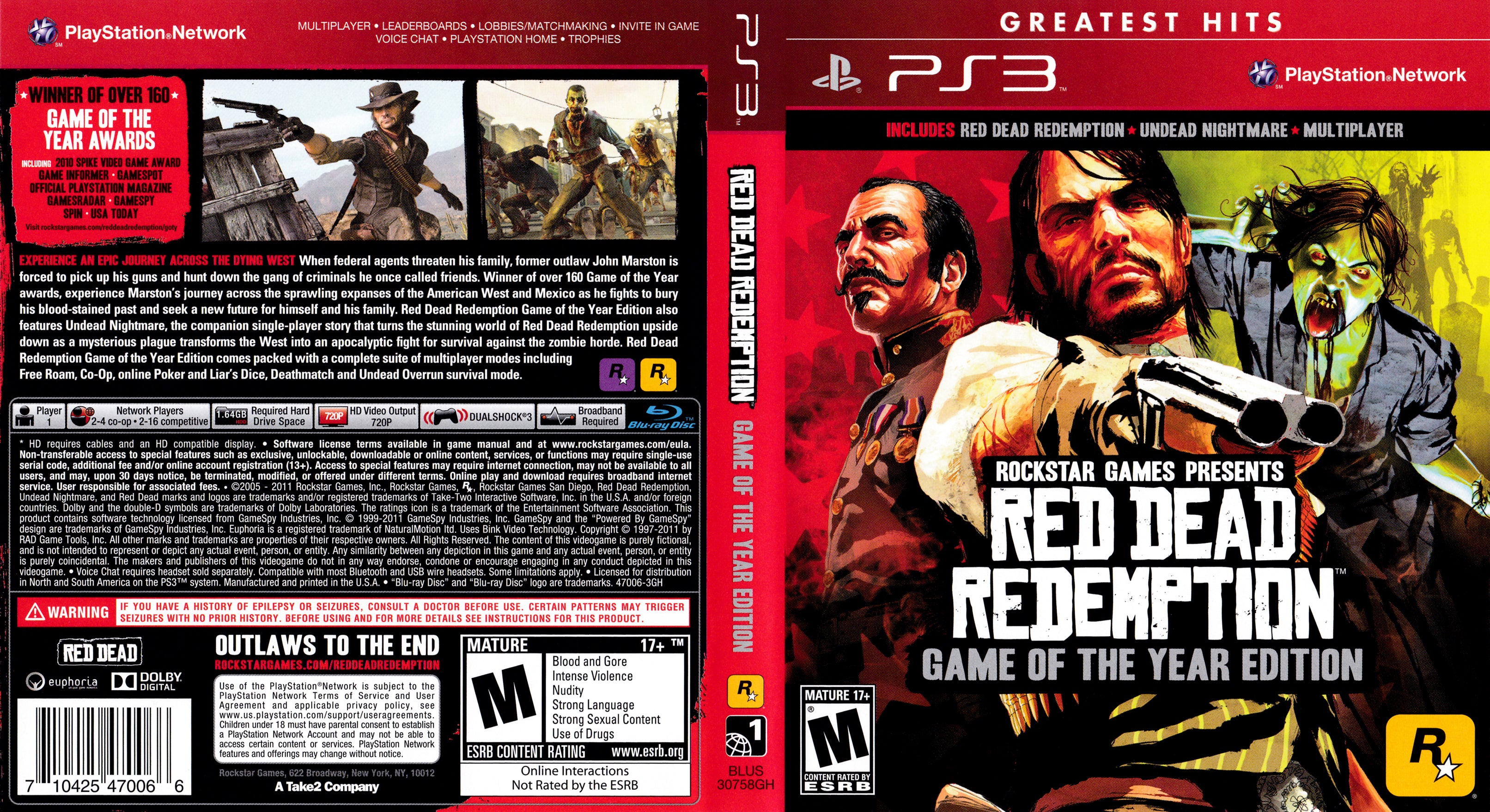 Red Dead Redemption Game of the Year Edition, Rockstar Games, PlayStation 3,  710425470066 