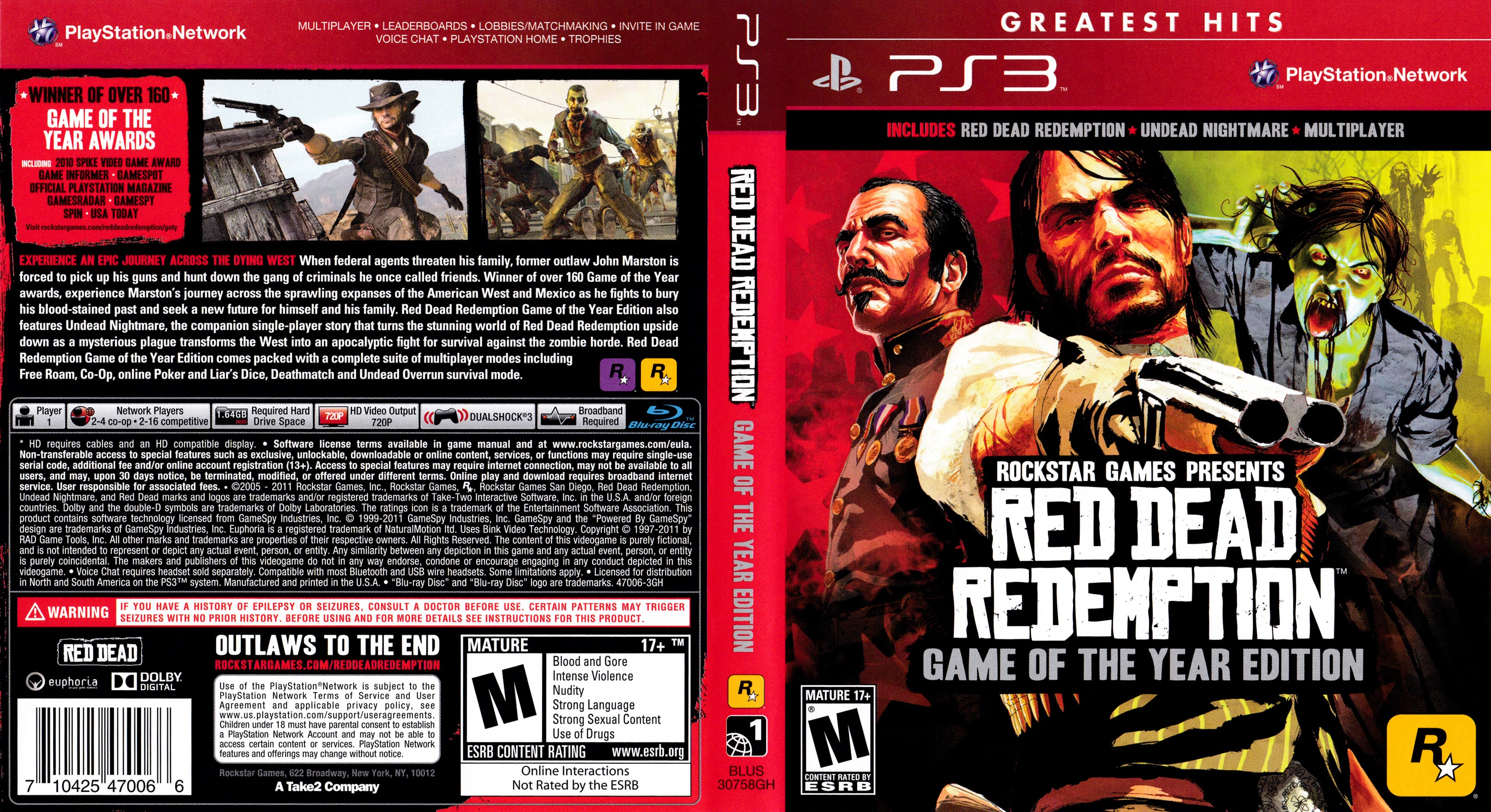 Red Dead Redemption Game Of The Year Edition PS3