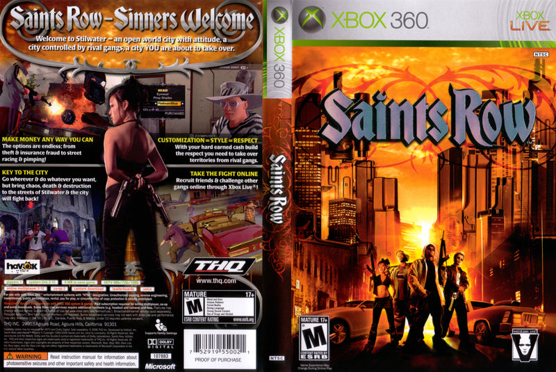 Saints Row Xbox 360 Saints Row Xbox Saints Row Xbox 360