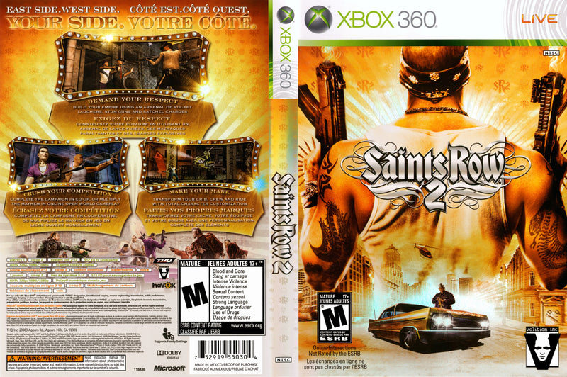 SAINTS ROW Double Pack 1 et 2 Xbox 360 PAL FR EUR 24,00 - FR SAINTS ROW Double Pack 1 et 2 Xbox 360 PAL FR EUR 24,00 - FR