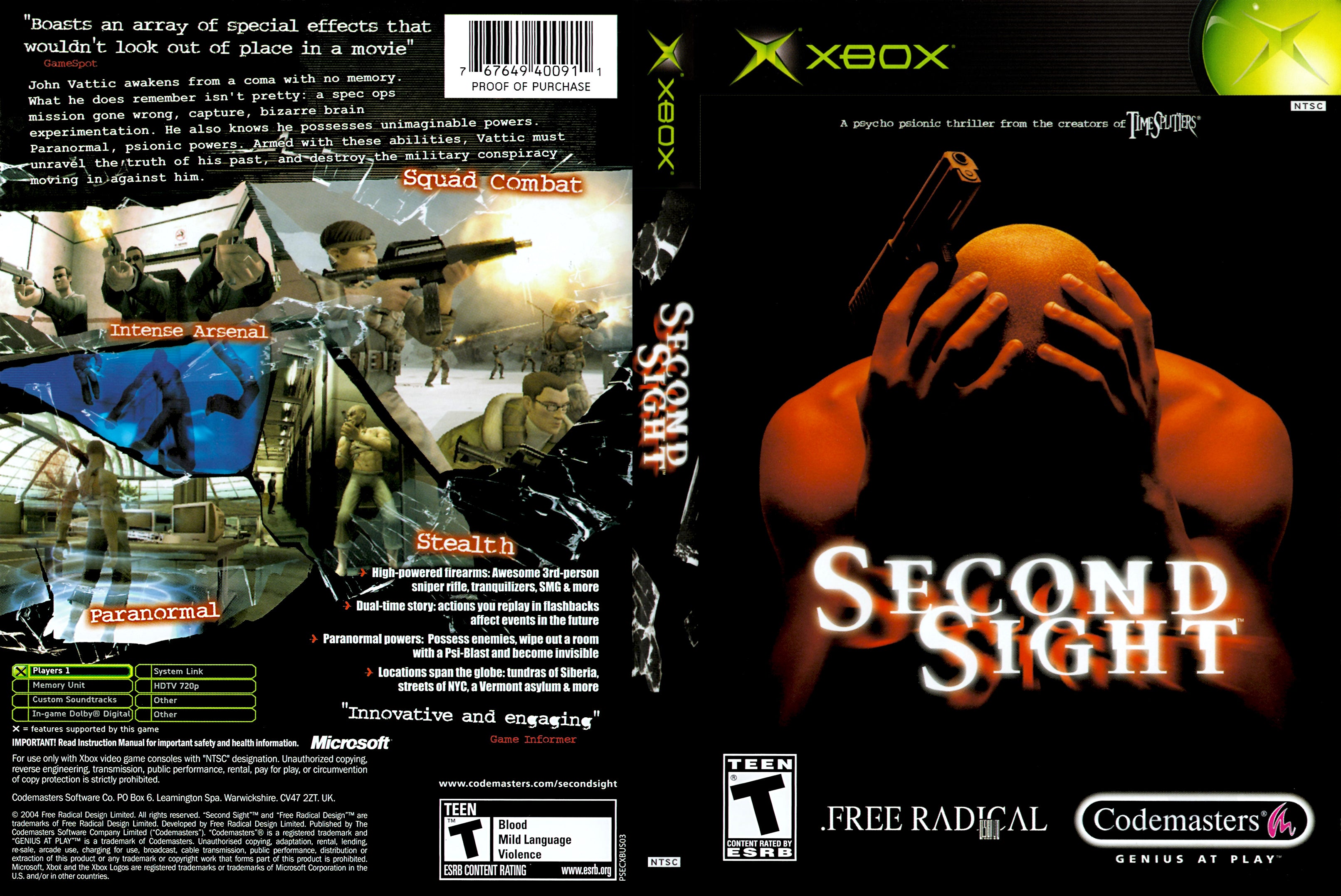 Second Sight Xbox