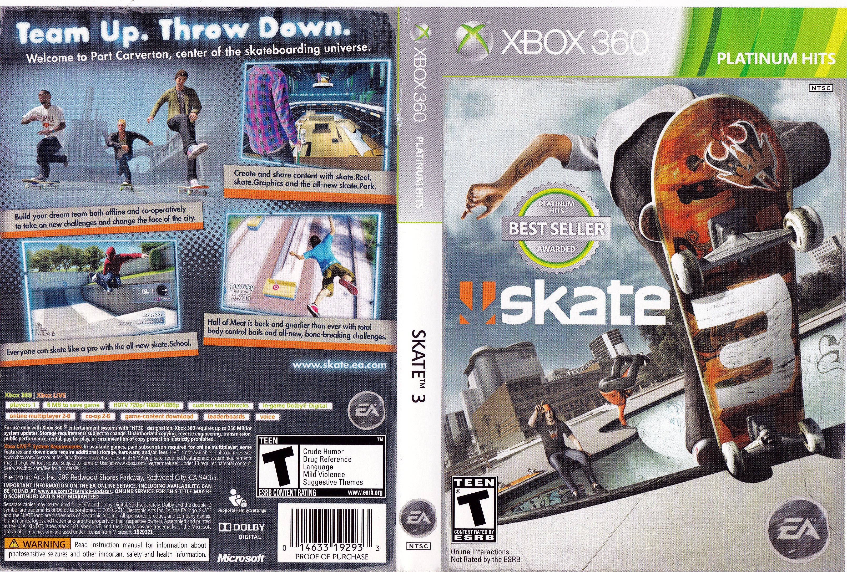 Skate 3 - XBOX 360 / XBOX ONE (Region Free) (Platinum Hits) —