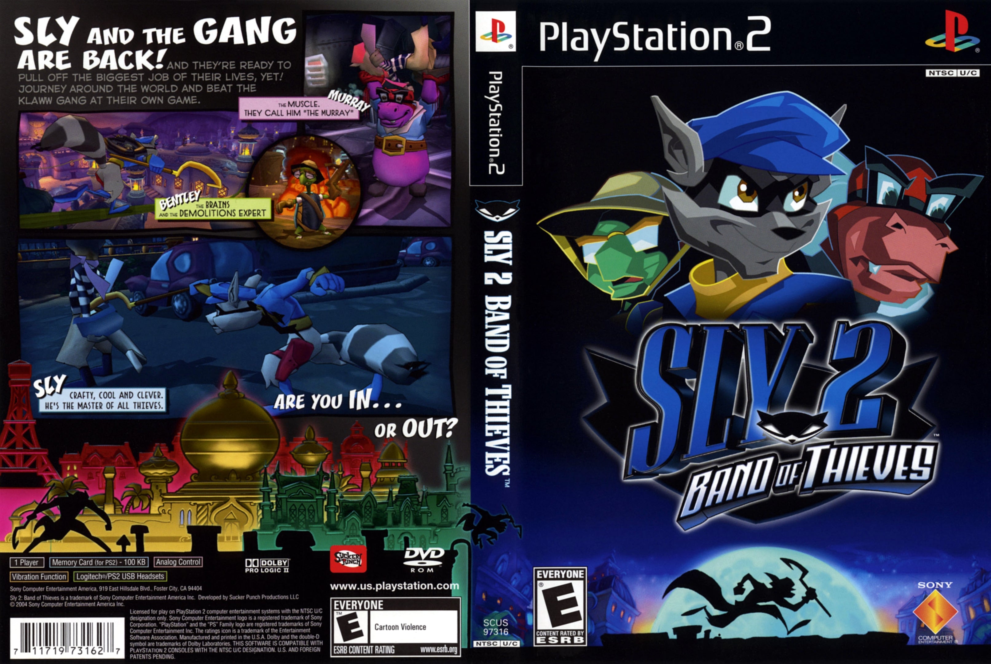 SLY 2: BAND OF THIEVES™ (PS2) - All Cutscenes (Game Movie) 