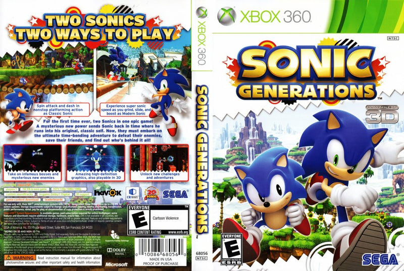 Sonic Generations - Jogo Para Xbox 360