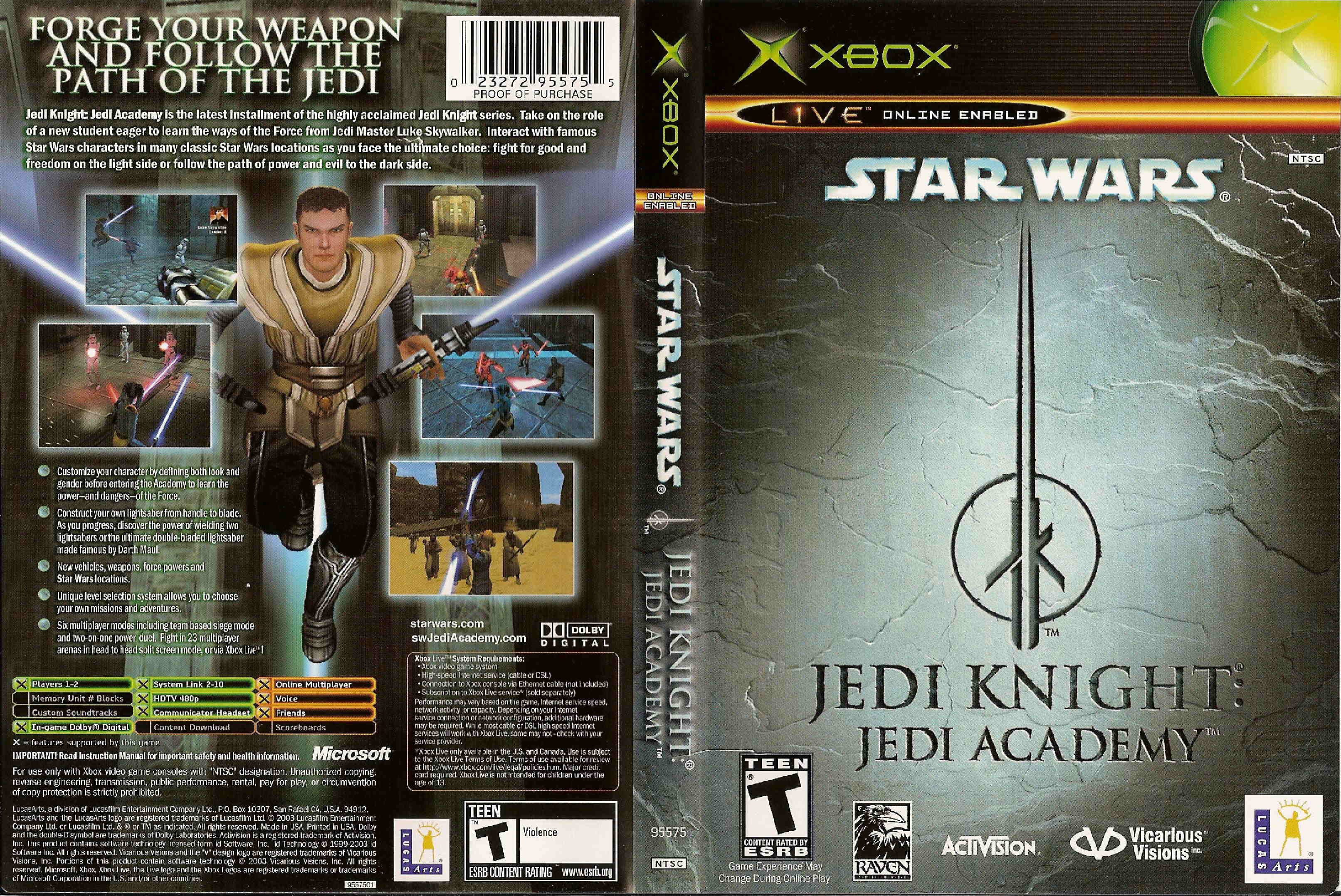 Star Wars Jedi Knight Jedi Academy Xbox | Clarkade