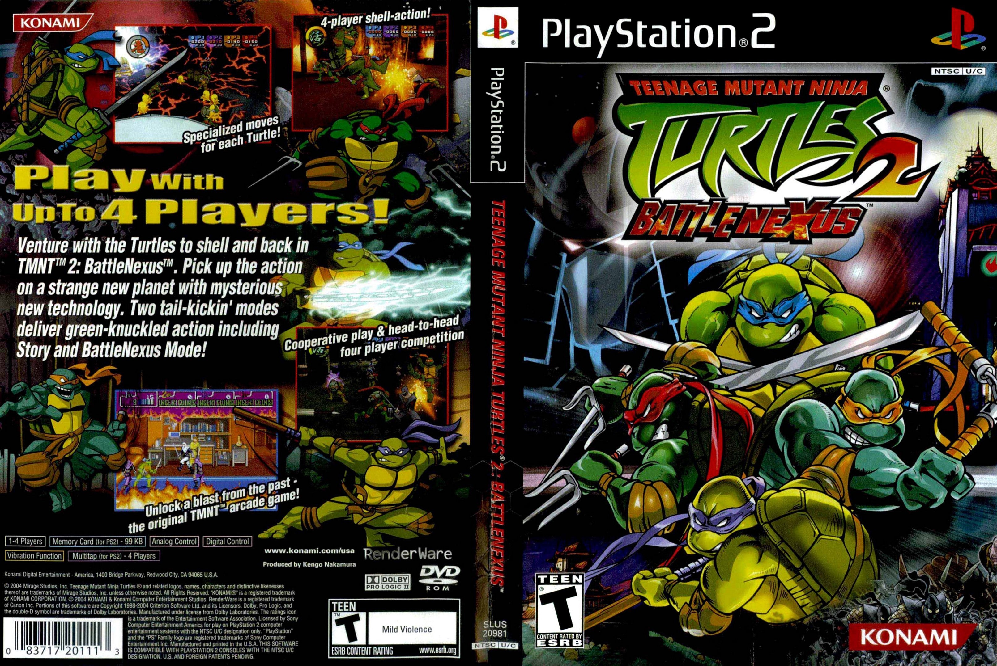 Teenage Mutant Ninja Turtles Games for PS2 