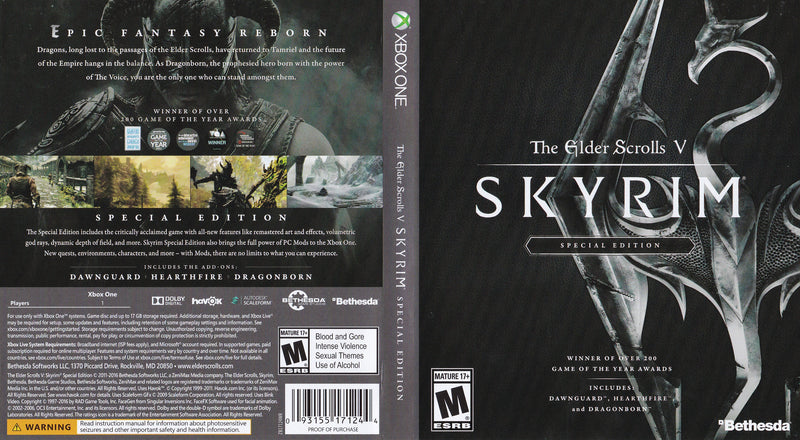 The Elder Scrolls V Skyrim Special Edition Xbox One Clarkade