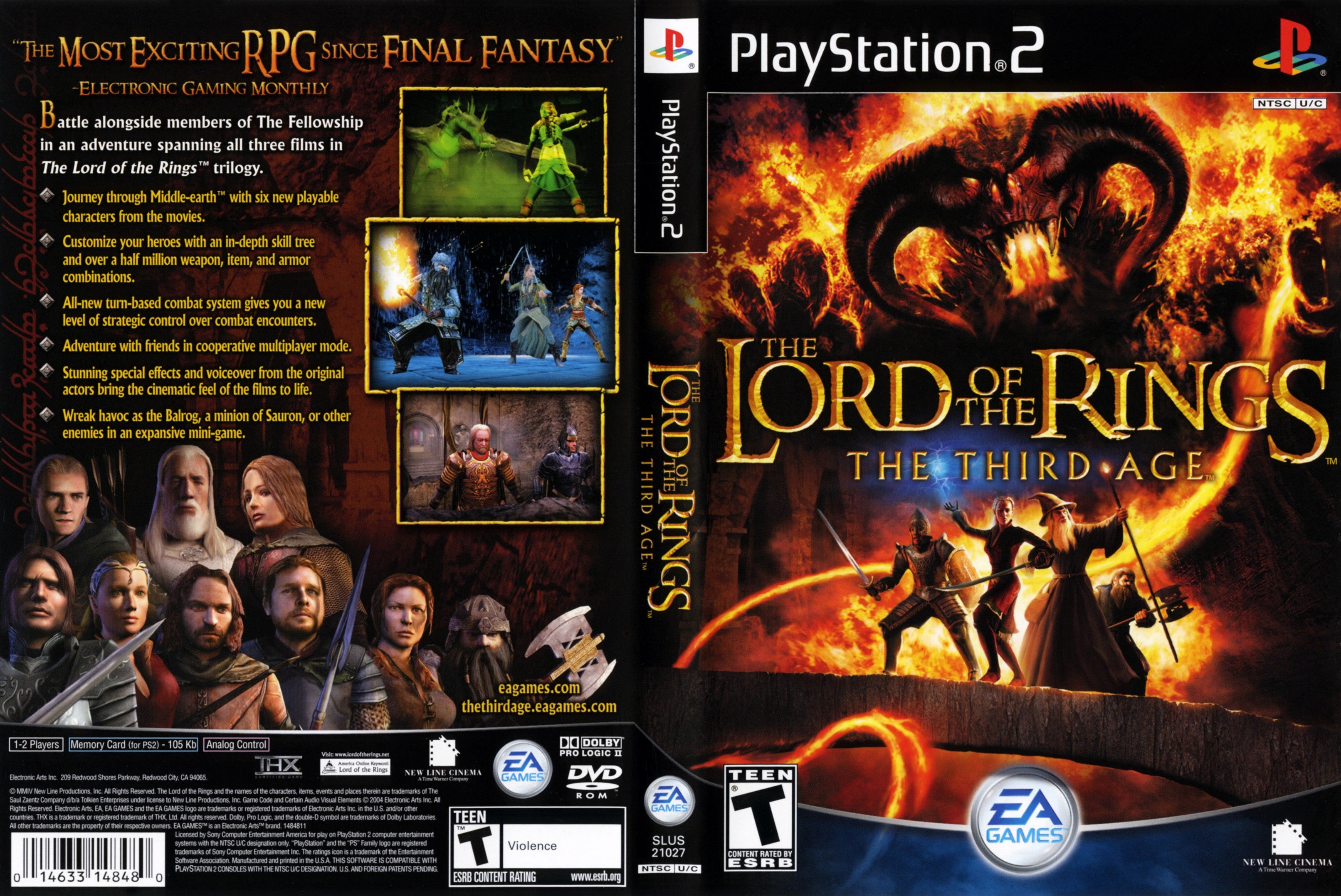 The Lord Of The Rings The Third Age PS2