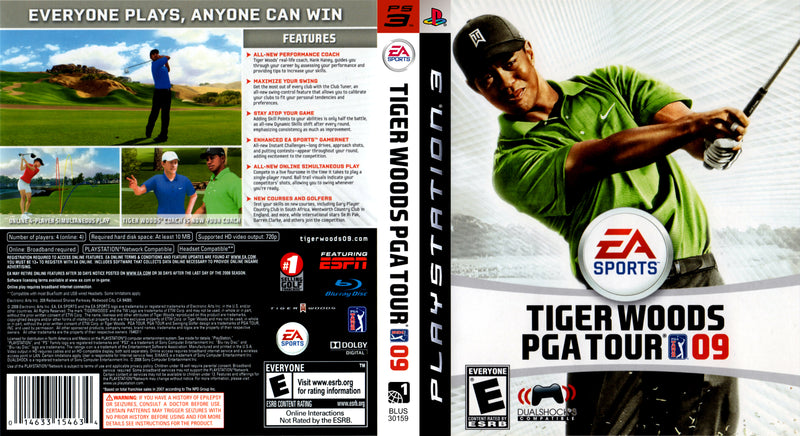 Tiger Woods PGA Tour 09 PS3 | Clarkade