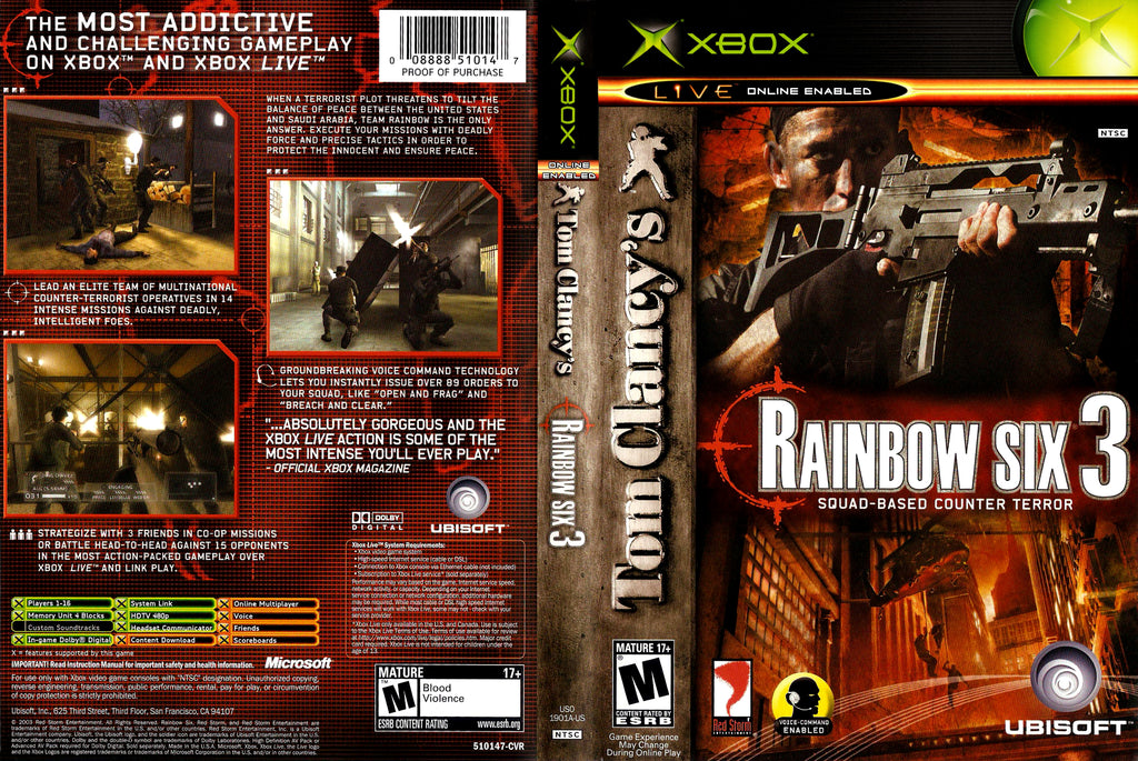 Tom Clancy's Rainbow Six 3 C Xbox